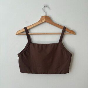 Offline by aerie Goals Stretch Medium Support Brown Sports Bra Women's Size L